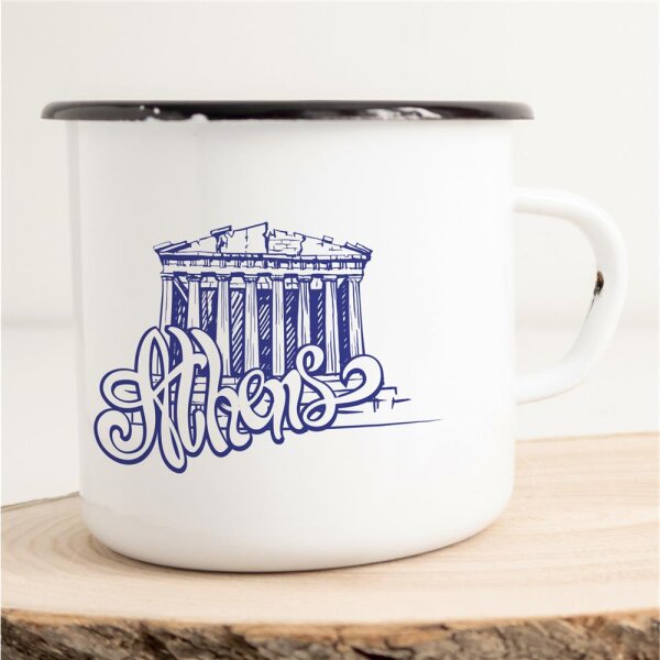 Emaille Tasse Athen Vintage 300ml