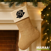 Weihnachtsstrumpf Rose Blüte Beige