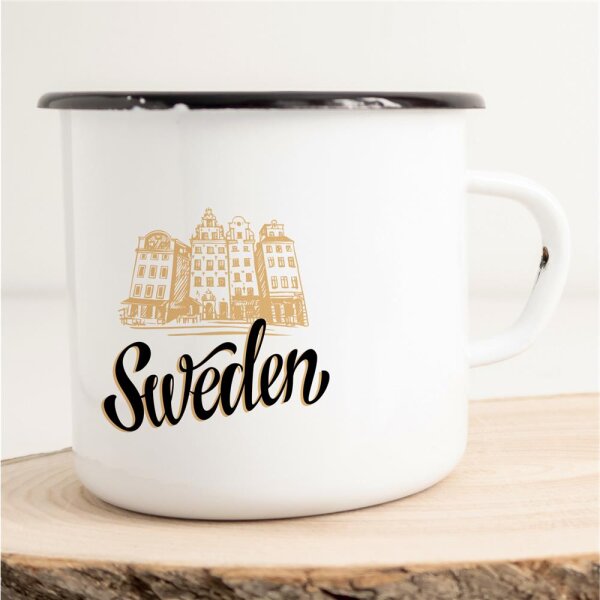 Emaille Tasse Sweden Vintage 300ml