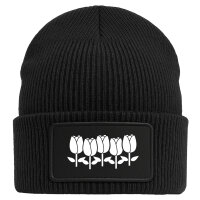 Beanie Tulpen Blüte Black Mütze