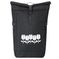 Kurierrucksack Tulpen Blüte 30-44 Liter Black Melange