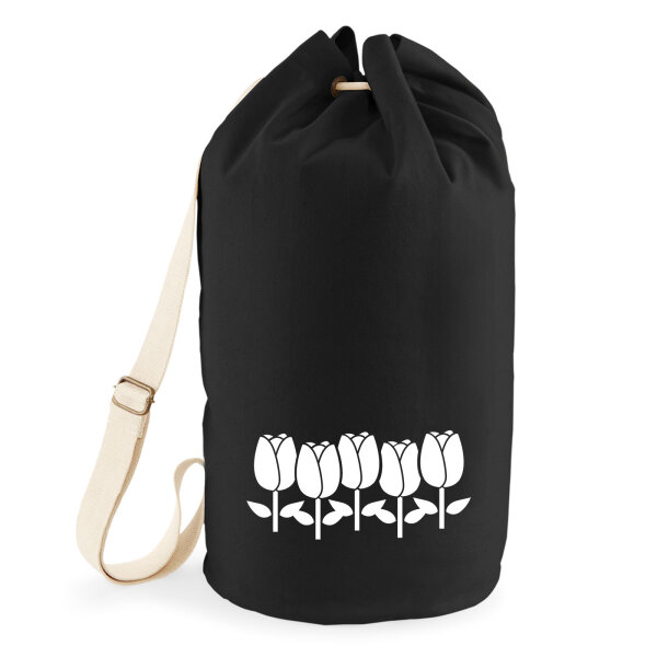 Seesack Tulpen Blüte 20 Liter Rucksack Black