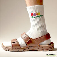 Socken Tulpen Blüte Größe 37/46 White Motiv Tennissocken