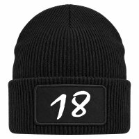 Beanie mit Patch 18 Geburtstag Black