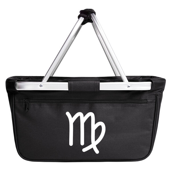 Einkaufskorb faltbar Jungfrau Sternzeichen Zeichen 20 Liter Tragekorb Black