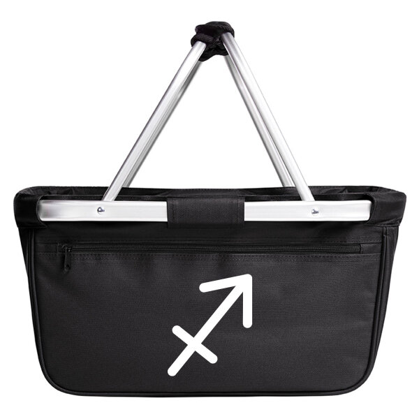 Einkaufskorb faltbar Schütze Sternzeichen Zeichen 20 Liter Tragekorb Black
