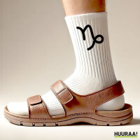 Socken Steinbock Sternzeichen Zeichen Größe 37/46 White Motiv Tennissocken