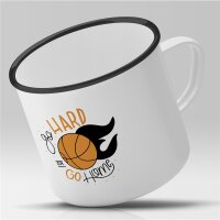 Emaille Tasse go hard or go home Vintage 300ml