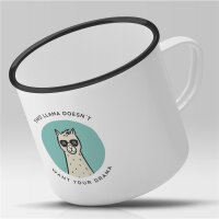 Emaille Tasse This Llama doesnt want your drama Vintage 300ml