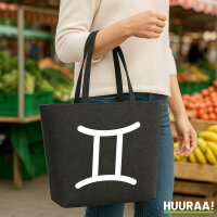 Filzshopper Zwillinge Sternzeichen Zeichen 22 Liter Filztasche
