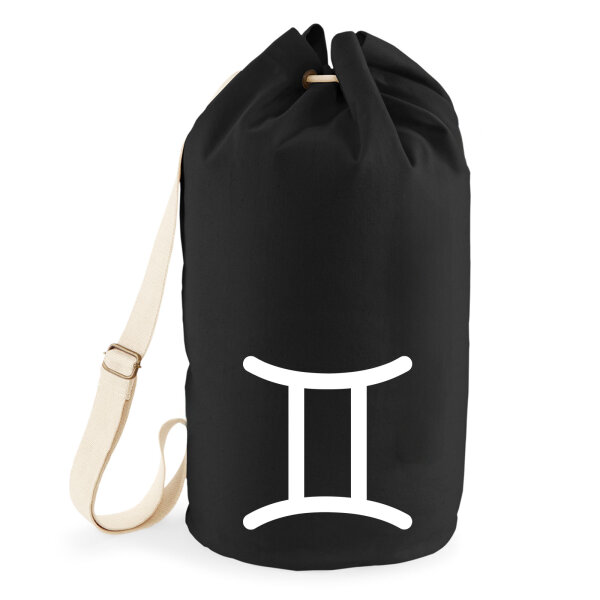 Seesack Zwillinge Sternzeichen Zeichen 20 Liter Rucksack Black