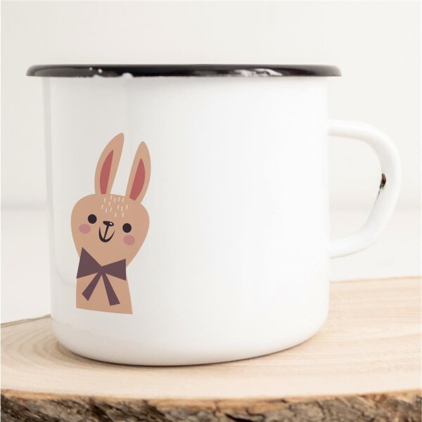 Emaille Tasse Hase Vintage 300ml