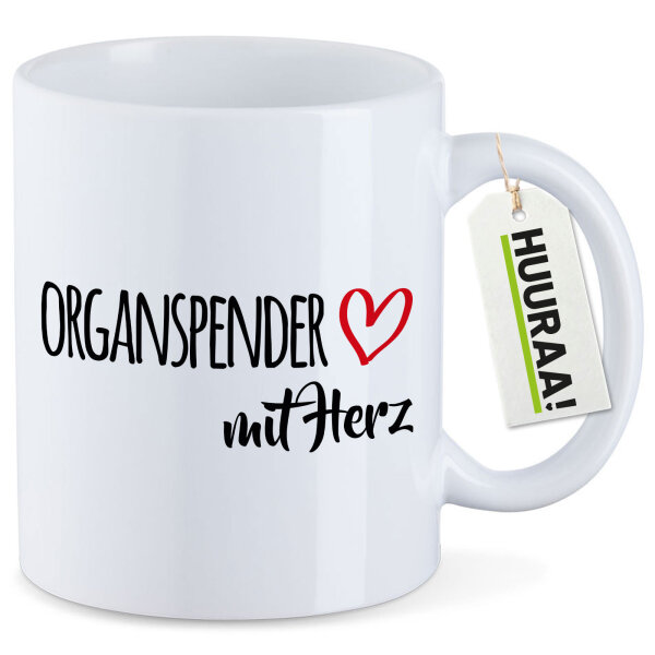 Kaffeetasse Organspender mit Herz 330ml