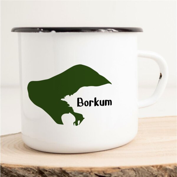 Emaille Tasse Borkum Vintage 300ml