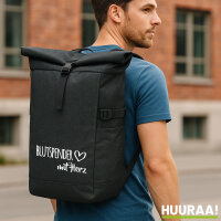 Kurierrucksack Blutspender mit Herz 30-44 Liter Black Melange
