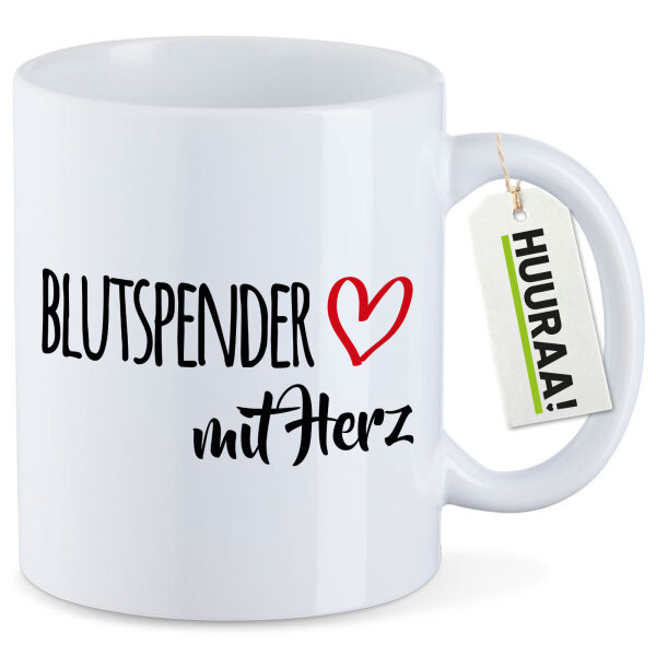 Kaffeetasse Blutspender mit Herz 330ml