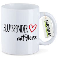 Kaffeetasse Blutspender mit Herz 330ml