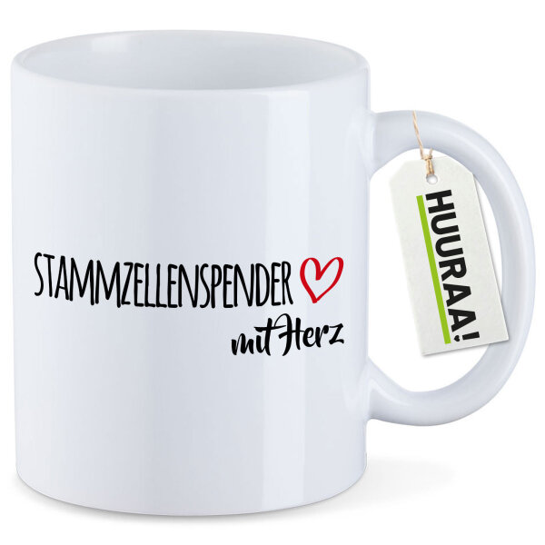 Kaffeetasse Stammzellenspender mit Herz 330ml
