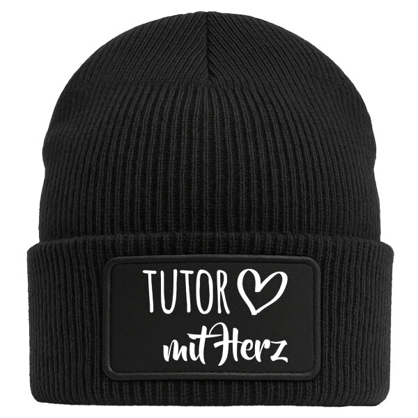 Beanie Tutor mit Herz Black Mütze