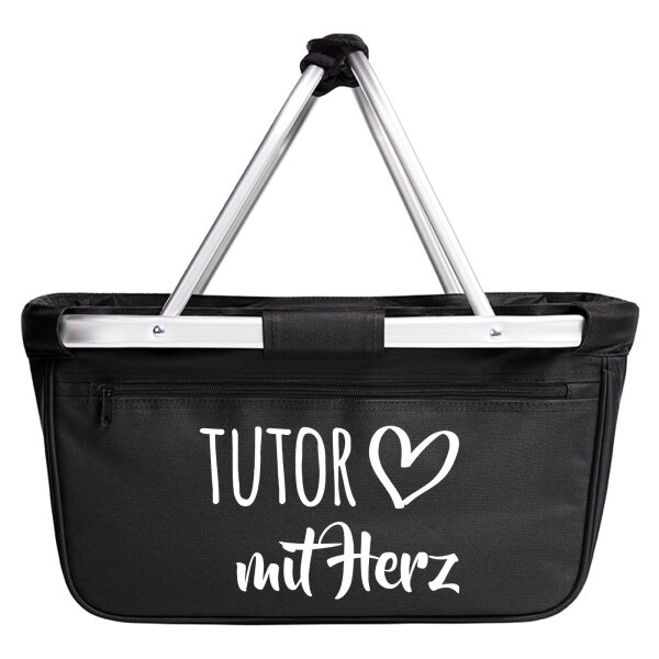 Einkaufskorb faltbar Tutor mit Herz 20 Liter Tragekorb Black