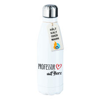 Edelstahl-Trinkflasche Professor mit Herz 500ml...