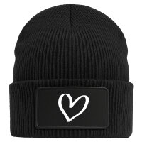 Beanie Herz Heart Black Mütze