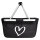 Einkaufskorb faltbar Herz Heart 20 Liter Tragekorb Black