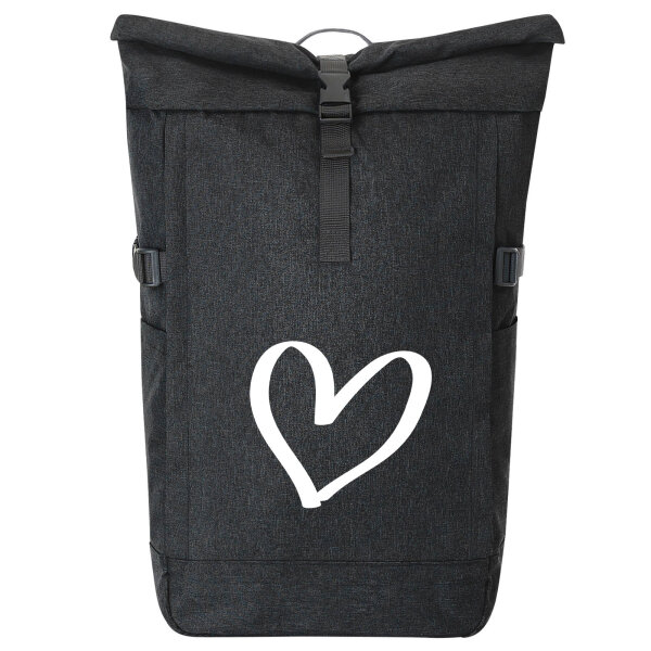 Kurierrucksack Herz Heart 30-44 Liter Black Melange