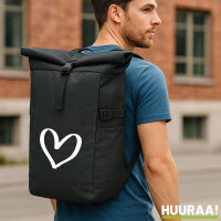 Kurierrucksack Herz Heart 30-44 Liter Black Melange