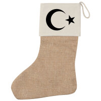 Weihnachtsstrumpf Türkei Halbmond und Stern Beige