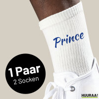 Socken Prince Schriftzug Größe 37/46 White Motiv Tennissocken