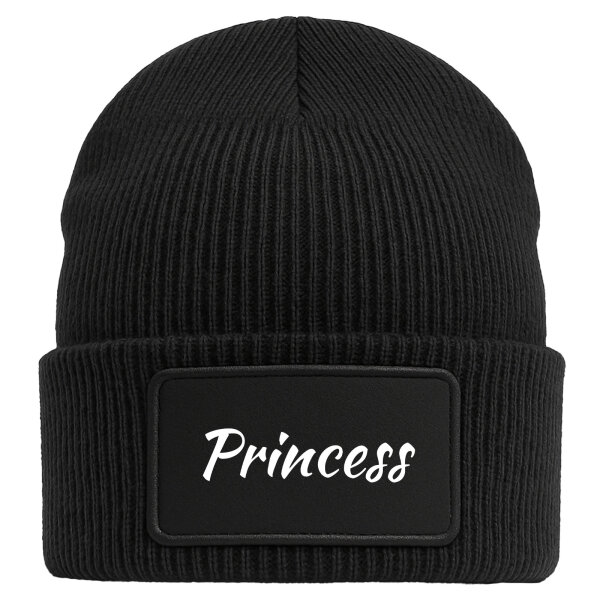 Beanie Princess Schriftzug Black Mütze