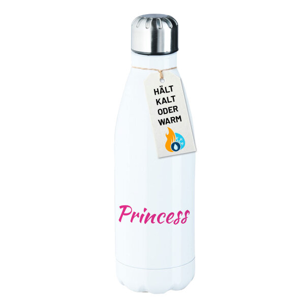 Edelstahl-Trinkflasche Princess Schriftzug 500ml Wasserflasche