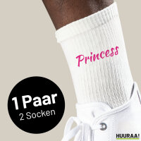 Socken Princess Schriftzug Größe 37/46 White Motiv Tennissocken