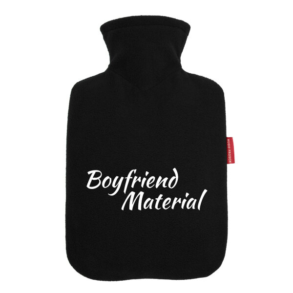 Wärmflasche Boyfriend Material Schriftzug
