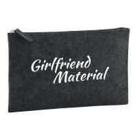 Kulturbeutel Girlfriend Material Schriftzug 1 Liter Filz Charcoal Kosmetiktasche
