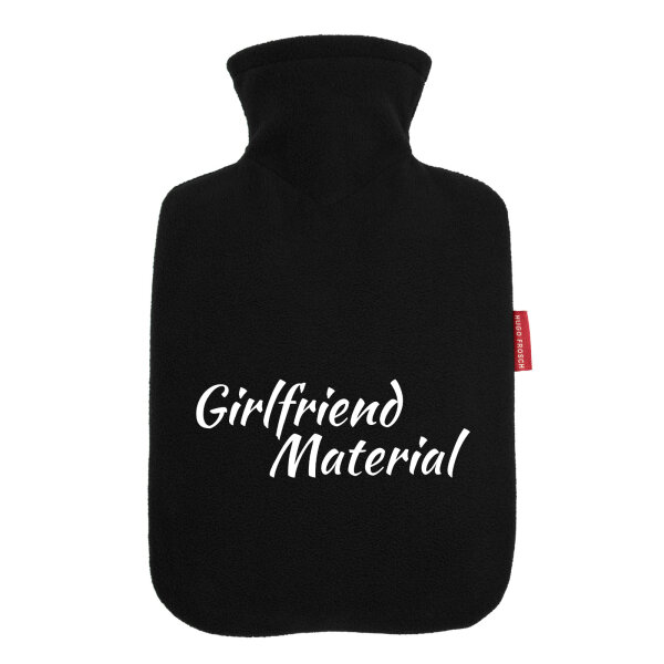 Wärmflasche Girlfriend Material Schriftzug