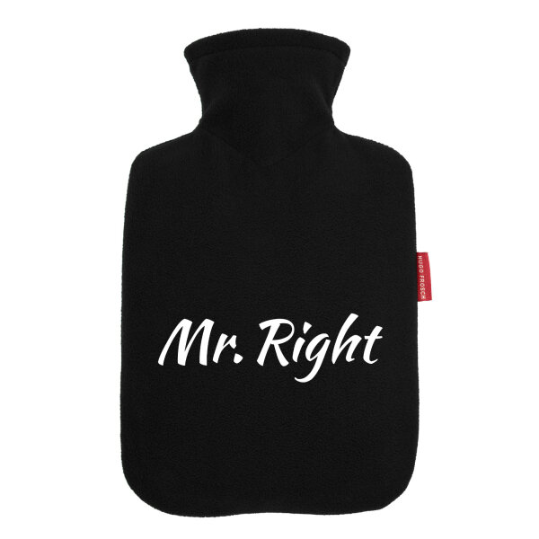 Wärmflasche Mr. Right Schriftzug
