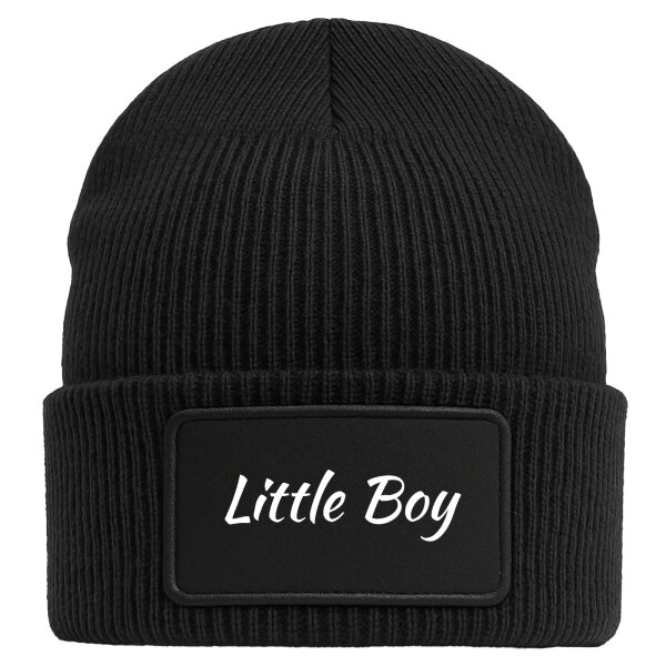 Beanie Little Boy Schriftzug Black Mütze