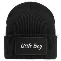Beanie Little Boy Schriftzug Black Mütze