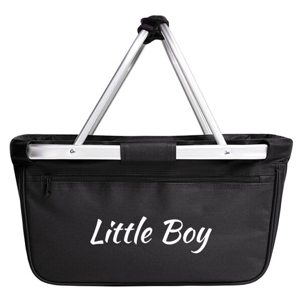 Einkaufskorb faltbar Little Boy Schriftzug 20 Liter Tragekorb Black