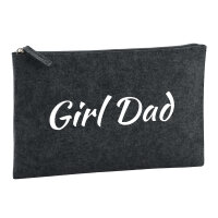 Kulturbeutel Girl Dad Schriftzug 1 Liter Filz Charcoal...