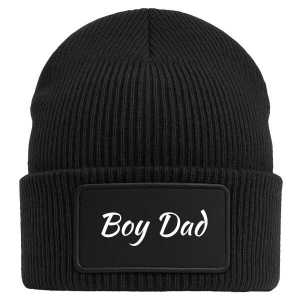 Beanie Boy Dad Schriftzug Black Mütze