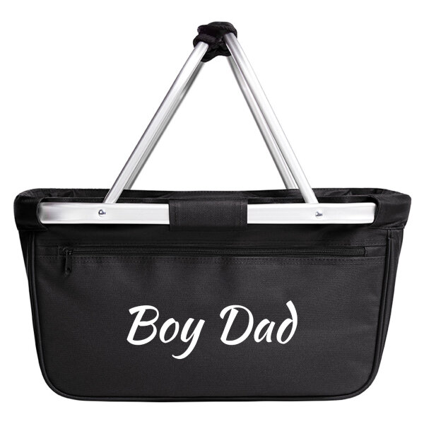 Einkaufskorb faltbar Boy Dad Schriftzug 20 Liter Tragekorb Black