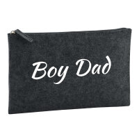 Kulturbeutel Boy Dad Schriftzug 1 Liter Filz Charcoal...
