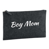 Kulturbeutel Boy Mom Schriftzug 1 Liter Filz Charcoal...
