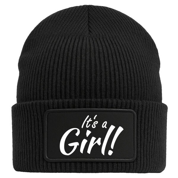 Beanie It`s a Girl! Schriftzug Black Mütze
