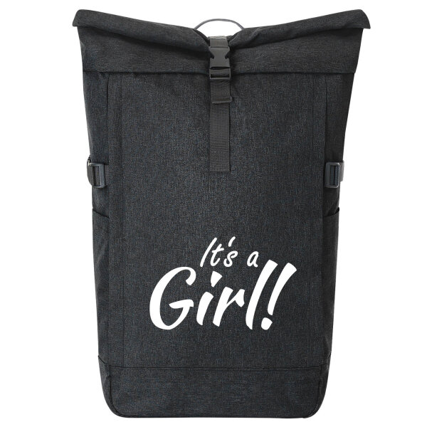 Kurierrucksack It`s a Girl! Schriftzug 30-44 Liter Black Melange