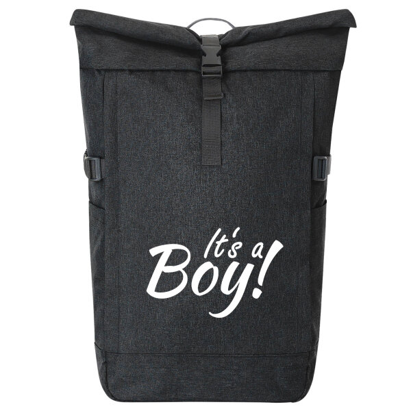 Kurierrucksack It`s a Boy! Schriftzug 30-44 Liter Black Melange