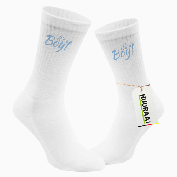 Socken It`s a Boy! Schriftzug Größe 37/46 White Motiv Tennissocken